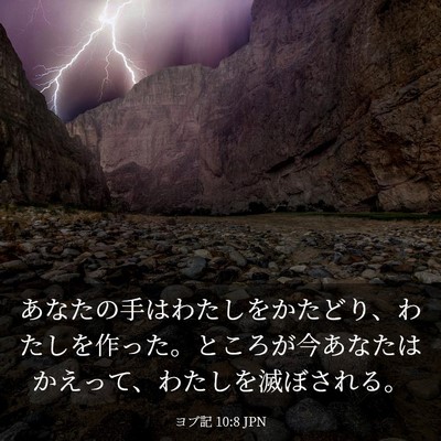 Picture 03 - ヨブ記 10:8 JPN - あなたの手はわたしをかたどり、わ - Bible Verse Picture