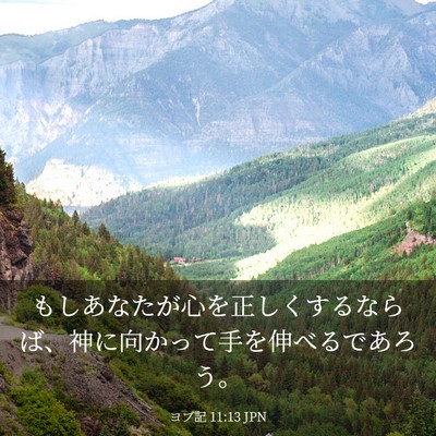Picture 03 - ヨブ記 11:13 JPN - もしあなたが心を正しくするならば - Bible Verse Picture