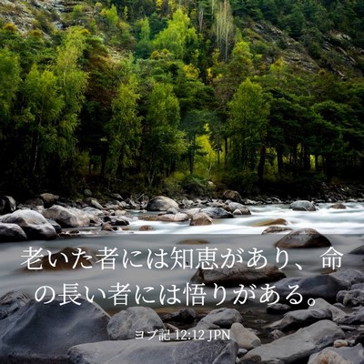 Picture 03 - ヨブ記 12:12 JPN - 老いた者には知恵があり、命の長い - Bible Verse Picture