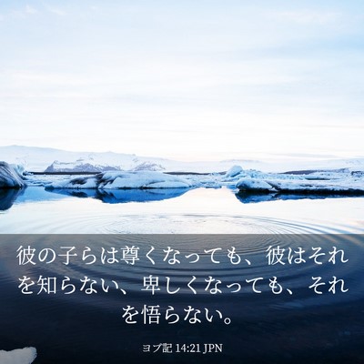 Picture 03 - ヨブ記 14:21 JPN - 彼の子らは尊くなっても、彼はそれ - Bible Verse Picture