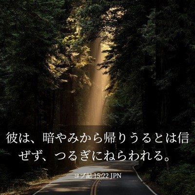 Picture 03 - ヨブ記 15:22 JPN - 彼は、暗やみから帰りうるとは信ぜ - Bible Verse Picture