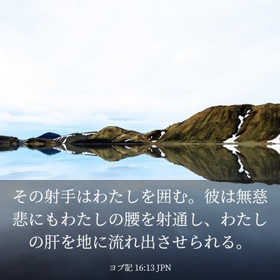 Picture 03 - ヨブ記 16:13 JPN - その射手はわたしを囲む。彼は無慈 - Bible Verse Picture