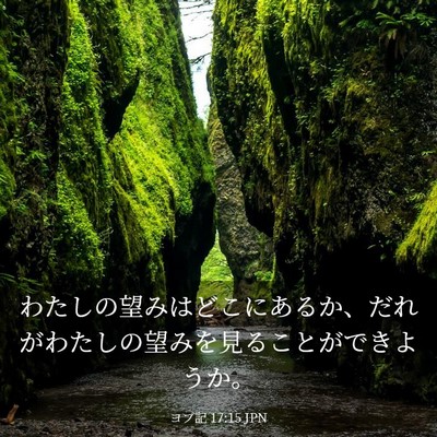 Picture 03 - ヨブ記 17:15 JPN - わたしの望みはどこにあるか、だれ - Bible Verse Picture