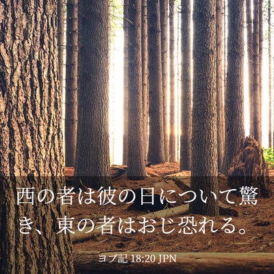 Picture 03 - ヨブ記 18:20 JPN - 西の者は彼の日について驚き、東の - Bible Verse Picture