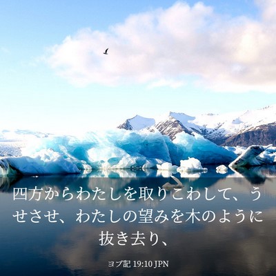 Picture 03 - ヨブ記 19:10 JPN - 四方からわたしを取りこわして、う - Bible Verse Picture