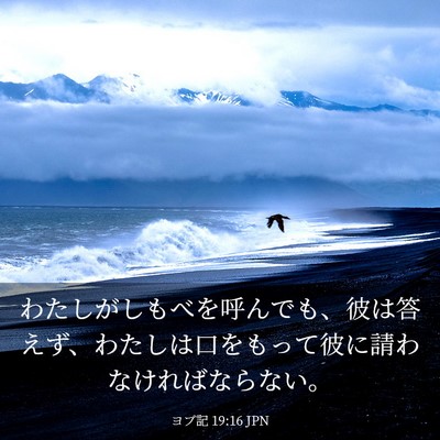 Picture 03 - ヨブ記 19:16 JPN - わたしがしもべを呼んでも、彼は答 - Bible Verse Picture