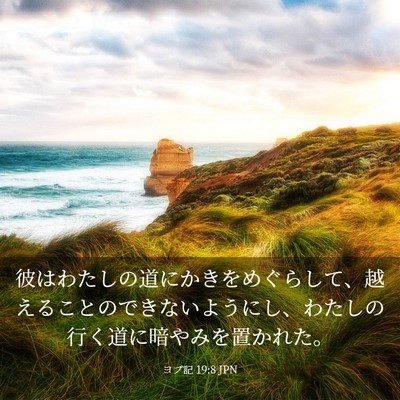 Picture 03 - ヨブ記 19:8 JPN - 彼はわたしの道にかきをめぐらして - Bible Verse Picture