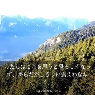 Picture 03 - ヨブ記 21:6 JPN - わたしはこれを思うと恐ろしくなっ - Bible Verse Picture