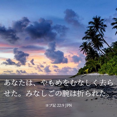 Picture 03 - ヨブ記 22:9 JPN - あなたは、やもめをむなしく去らせ - Bible Verse Picture