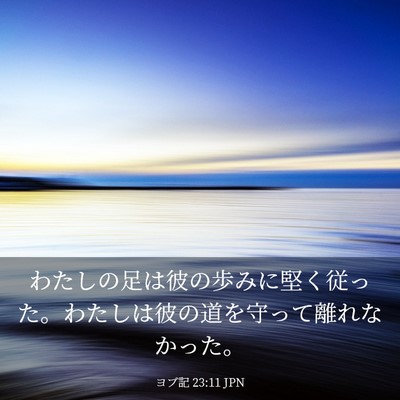 Picture 03 - ヨブ記 23:11 JPN - わたしの足は彼の歩みに堅く従った - Bible Verse Picture