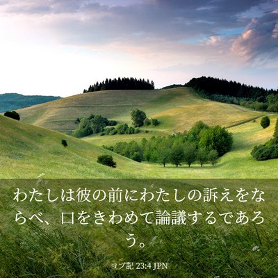 Picture 03 - ヨブ記 23:4 JPN - わたしは彼の前にわたしの訴えをな - Bible Verse Picture