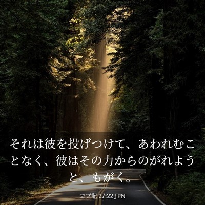 Picture 03 - ヨブ記 27:22 JPN - それは彼を投げつけて、あわれむこ - Bible Verse Picture