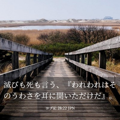 Picture 03 - ヨブ記 28:22 JPN - 滅びも死も言う、『われわれはその - Bible Verse Picture
