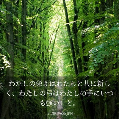 Picture 03 - ヨブ記 29:20 JPN - わたしの栄えはわたしと共に新しく - Bible Verse Picture