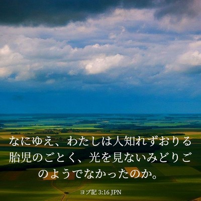 Picture 03 - ヨブ記 3:16 JPN - なにゆえ、わたしは人知れずおりる - Bible Verse Picture