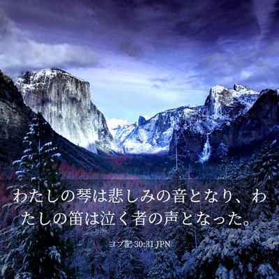 Picture 03 - ヨブ記 30:31 JPN - わたしの琴は悲しみの音となり、わ - Bible Verse Picture