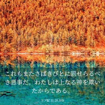 Picture 03 - ヨブ記 31:28 JPN - これもまたさばきびとに罰せらるべ - Bible Verse Picture
