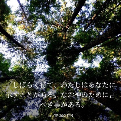 Picture 03 - ヨブ記 36:2 JPN - 「しばらく待て、わたしはあなたに - Bible Verse Picture