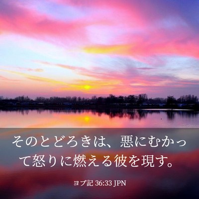 Picture 03 - ヨブ記 36:33 JPN - そのとどろきは、悪にむかって怒り - Bible Verse Picture