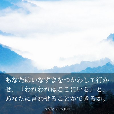 Picture 03 - ヨブ記 38:35 JPN - あなたはいなずまをつかわして行か - Bible Verse Picture