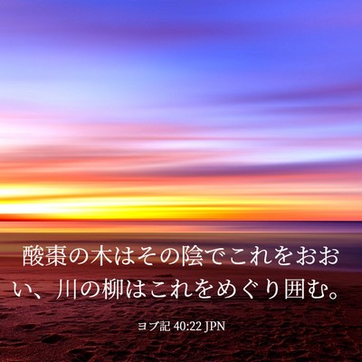 Picture 03 - ヨブ記 40:22 JPN - 酸棗の木はその陰でこれをおおい、 - Bible Verse Picture