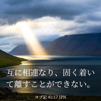 Picture 03 - ヨブ記 41:17 JPN - 互に相連なり、固く着いて離すこと - Bible Verse Picture