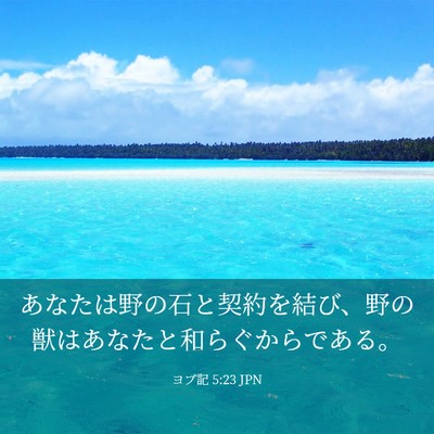 Picture 03 - ヨブ記 5:23 JPN - あなたは野の石と契約を結び、野の - Bible Verse Picture
