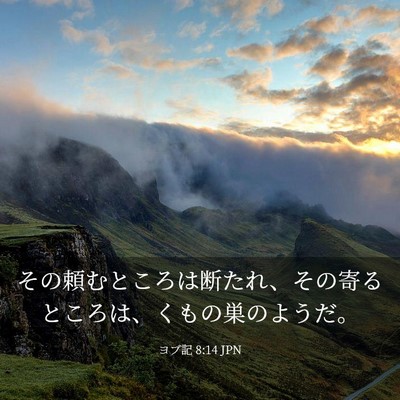 Picture 03 - ヨブ記 8:14 JPN - その頼むところは断たれ、その寄る - Bible Verse Picture