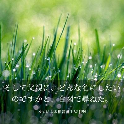 Picture 03 - ルカによる福音書 1:62 JPN - そして父親に、どんな名にしたいの - Bible Verse Picture