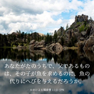 Picture 03 - ルカによる福音書 11:11 JPN - あなたがたのうちで、父であるもの - Bible Verse Picture