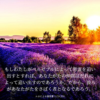 Picture 03 - ルカによる福音書 11:19 JPN - もしわたしがベルゼブルによって悪 - Bible Verse Picture