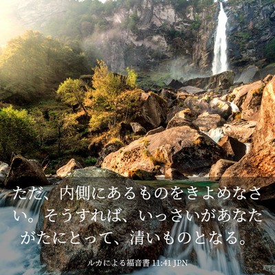 Picture 03 - ルカによる福音書 11:41 JPN - ただ、内側にあるものをきよめなさ - Bible Verse Picture