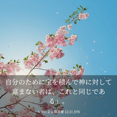 Picture 03 - ルカによる福音書 12:21 JPN - 自分のために宝を積んで神に対して - Bible Verse Picture