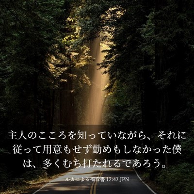 Picture 03 - ルカによる福音書 12:47 JPN - 主人のこころを知っていながら、そ - Bible Verse Picture