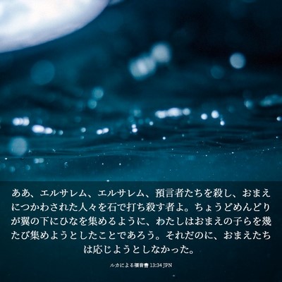 Picture 03 - ルカによる福音書 13:34 JPN - ああ、エルサレム、エルサレム、預 - Bible Verse Picture