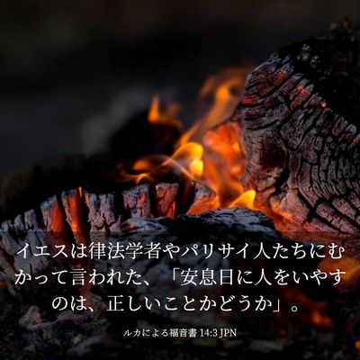 Picture 03 - ルカによる福音書 14:3 JPN - イエスは律法学者やパリサイ人たち - Bible Verse Picture
