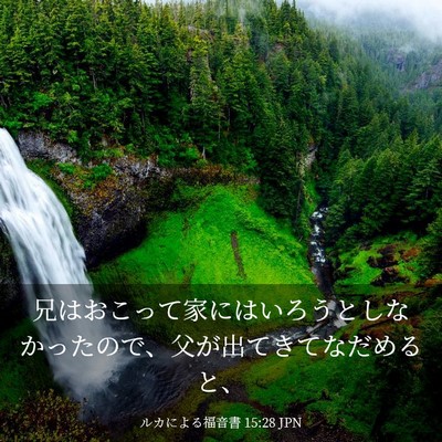 Picture 03 - ルカによる福音書 15:28 JPN - 兄はおこって家にはいろうとしなか - Bible Verse Picture