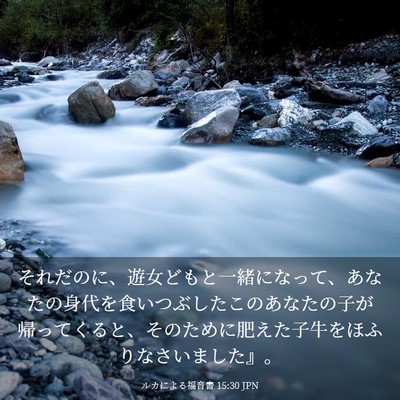 Picture 03 - ルカによる福音書 15:30 JPN - それだのに、遊女どもと一緒になっ - Bible Verse Picture
