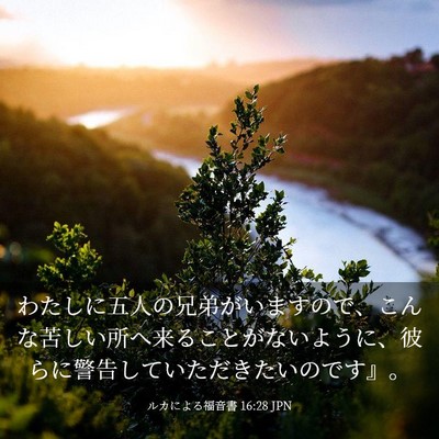 Picture 03 - ルカによる福音書 16:28 JPN - わたしに五人の兄弟がいますので、 - Bible Verse Picture