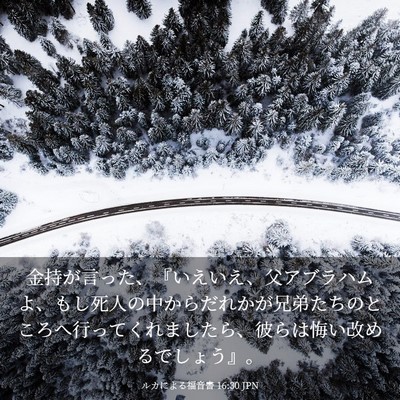 Picture 03 - ルカによる福音書 16:30 JPN - 金持が言った、『いえいえ、父アブ - Bible Verse Picture