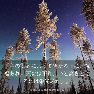 Picture 03 - ルカによる福音書 19:38 JPN - 「主の御名によってきたる王に、祝 - Bible Verse Picture
