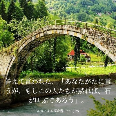 Picture 03 - ルカによる福音書 19:40 JPN - 答えて言われた、「あなたがたに言 - Bible Verse Picture