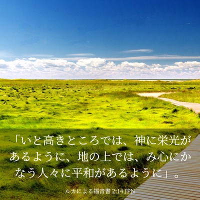 Picture 03 - ルカによる福音書 2:14 JPN - 「いと高きところでは、神に栄光が - Bible Verse Picture