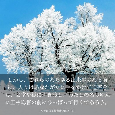 Picture 03 - ルカによる福音書 21:12 JPN - しかし、これらのあらゆる出来事の - Bible Verse Picture