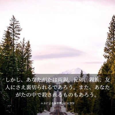 Picture 03 - ルカによる福音書 21:16 JPN - しかし、あなたがたは両親、兄弟、 - Bible Verse Picture