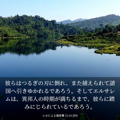 Picture 03 - ルカによる福音書 21:24 JPN - 彼らはつるぎの刃に倒れ、また捕え - Bible Verse Picture