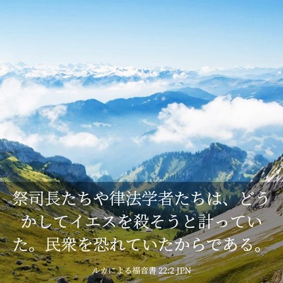 Picture 03 - ルカによる福音書 22:2 JPN - 祭司長たちや律法学者たちは、どう - Bible Verse Picture
