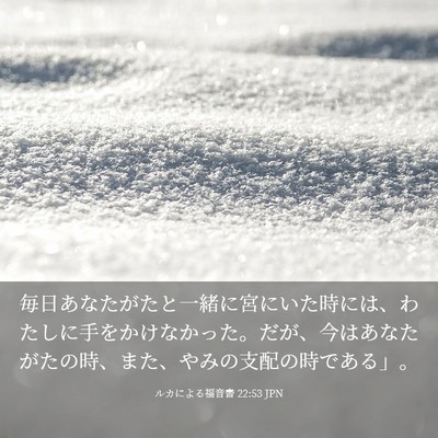 Picture 03 - ルカによる福音書 22:53 JPN - 毎日あなたがたと一緒に宮にいた時 - Bible Verse Picture