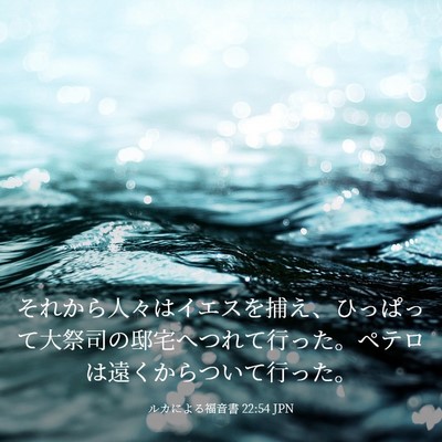 Picture 03 - ルカによる福音書 22:54 JPN - それから人々はイエスを捕え、ひっ - Bible Verse Picture