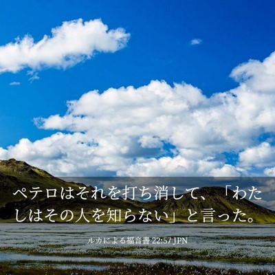 Picture 03 - ルカによる福音書 22:57 JPN - ペテロはそれを打ち消して、「わた - Bible Verse Picture